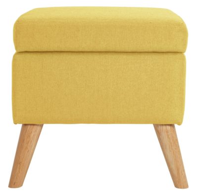 Hygena Lexie Fabric Storage Footstool - Yellow.